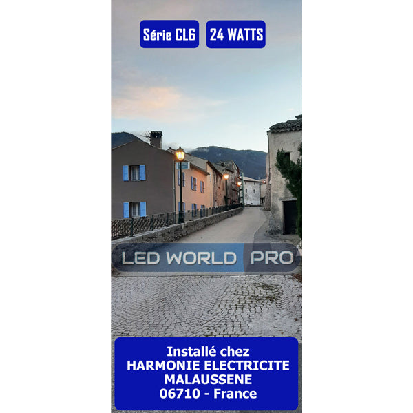 Ampoule LED E27 / E40 au choix - Série CL6 - 16 Watts - 130 / 150 / 180 lumens par Watt au choix - 64 x 167 mm - Angle 360° - IP44