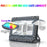 Projecteur LED solaire - Série WARRIOR RGBW (Multicolores + Blanc) - 100 Watts - Angle 120° - Lampe 26 x 20 x 6 cm - Panneau solaire 35 x 29 cm - IP67 - Avec télécommande - Avec capteur crépusculaire - Bluetooth - Rythme musical