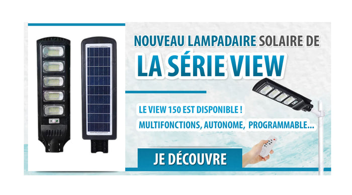 [NOUVEAU] Solaire - Luminaire LED pour Candélabre / Lampe de rue et parking - Série VIEW 150 Watts