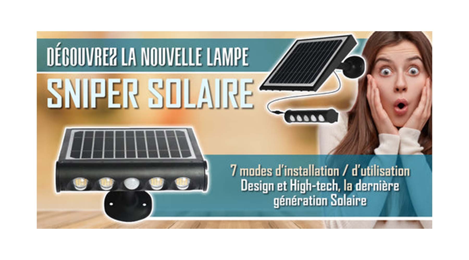 [NEW] - Projecteur / Lampe de sécurité solaire LED multifonctions - Série SNIPER