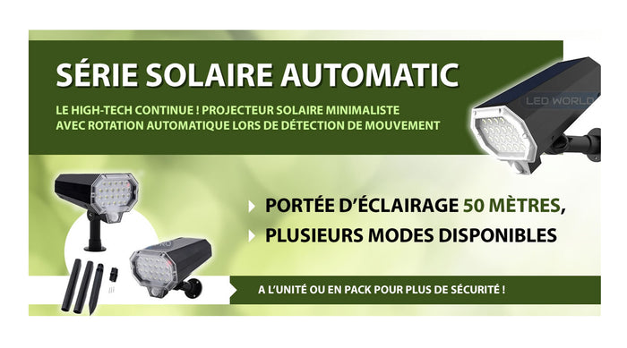 [ NOUVEAUTÉ ] - Projecteur solaire à rotation automatique - Rendu lumineux 80 Watts