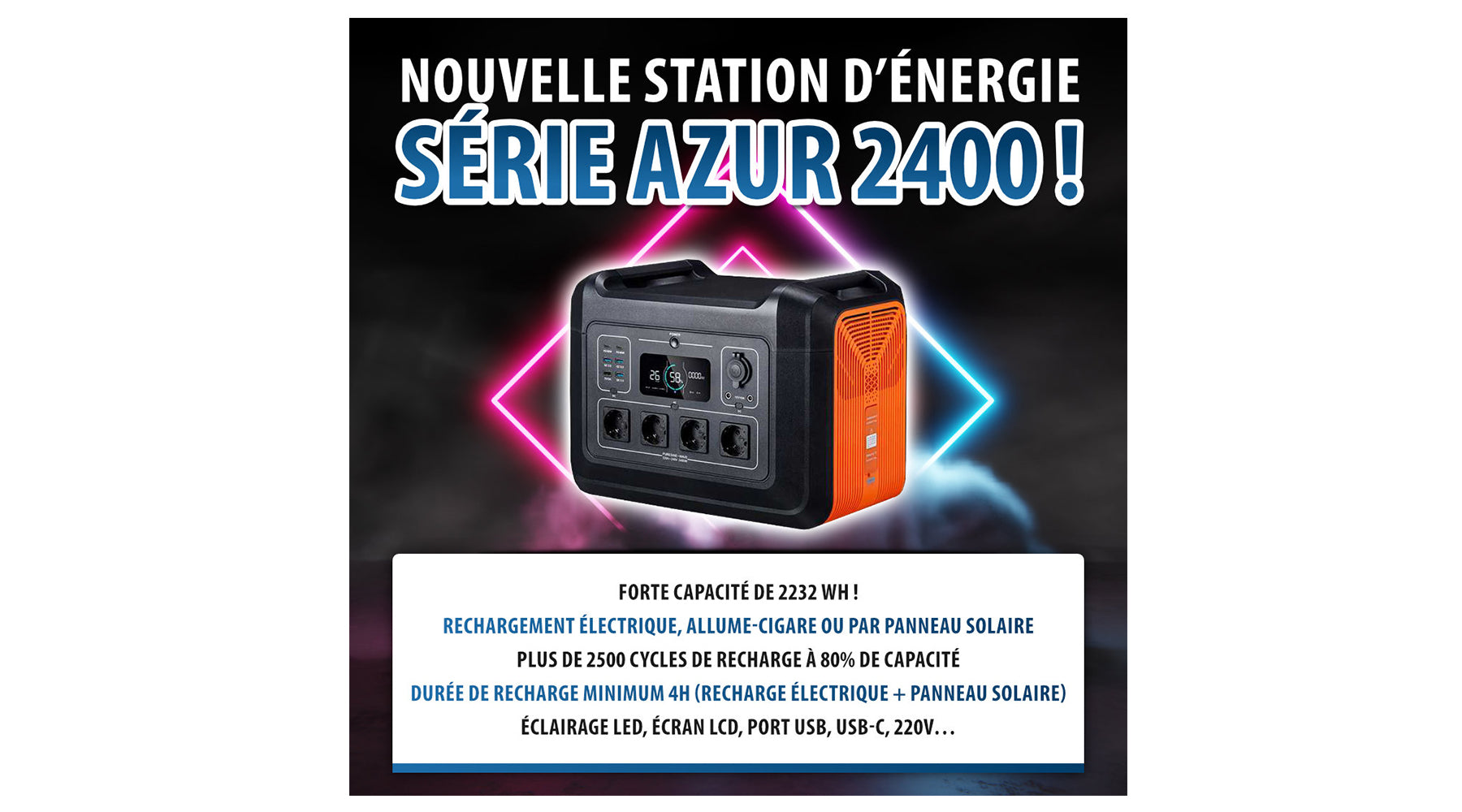 [EN STOCK] POWER STATION / Station d’énergie Lithium - Série AZUR 2400