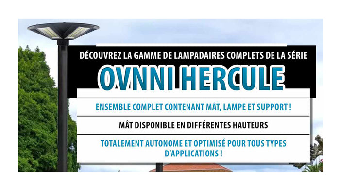 [NOUVEAU] PACK LAMPADAIRE SOLAIRE COMPLET - Série OVNI HERCULE