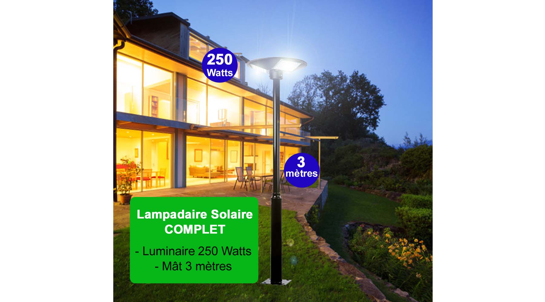 PACK Lampadaire Solaire complet OVNI