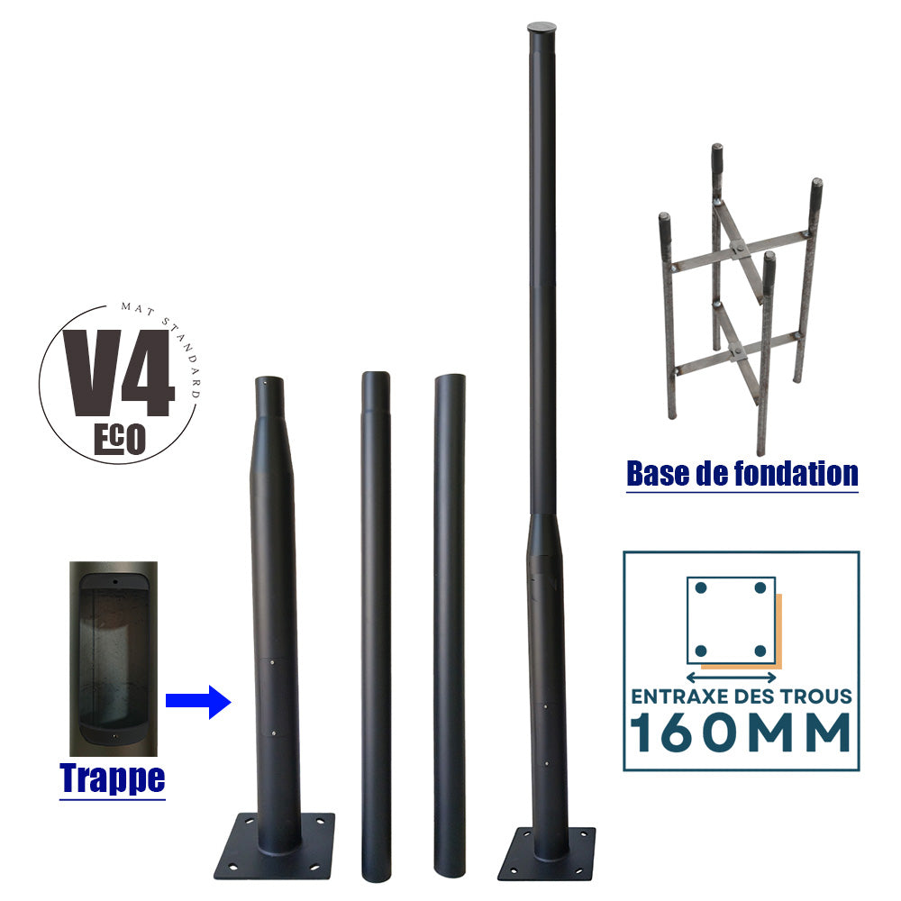 Mâts Série STANDARD V4 ECO - Noir - Entraxe 160mm