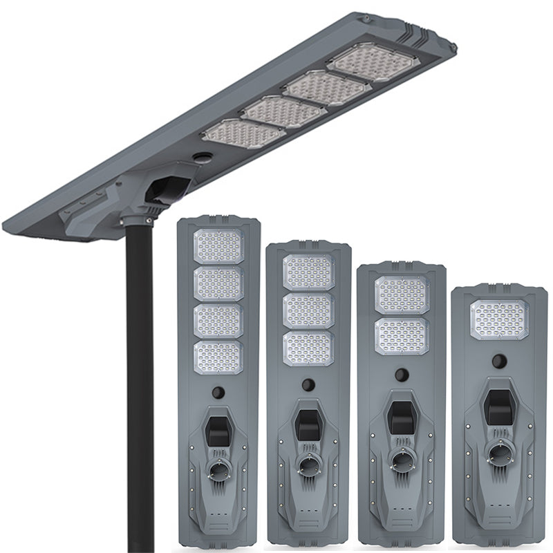 Lampe de rue solaire - Série STARSHIP ULTRA BLACK - Rendu lumineux 2000 Watts - 5000 Lumens - 6000k - Angle 140*70° - IP65 - Structure aluminium - Dimensions 108 x 22 x 8 cm - Tube 60mm - Contrôle intelligent - Détecteur de mouvement - Télécommande
