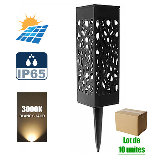 Lot de 10x Lampes LED solaires - Série DEKO - IP65 - 280 x 60 mm - 3000k