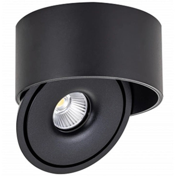 Spot LED COB encastrable intérieur Rond - Filaire - CCT (Couleur Changeante en Température) - 20 Watts - 2000 Lumens - 100 Lumens/Watt - Angle 24° - IP20 -  Dimensions 147 x 75 mm - Découpe 146 mm - Rotatif - Modèle NOIR