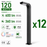 Pack de 12x Balises / Bornes LED Hybrides - Série BALIZ ALU XL - CCT - Solaire & Filaire - 360 / 600 Lumens - Angle 110° - IP65 - 89 x 26 x 9 cm - Avec capteur crépusculaire - Avec détecteur de mouvement PIR