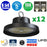 Pack de 12x Lampes industrielles UFO - Série AVENIR - 150 Watts - 22 500 Lumens - 150 Lumens/Watt - Angle 90° - IP65 - IK08 - 26 x 16 cm - Transformateur MOSO - 4000k / 5000k - Garantie 5 ans