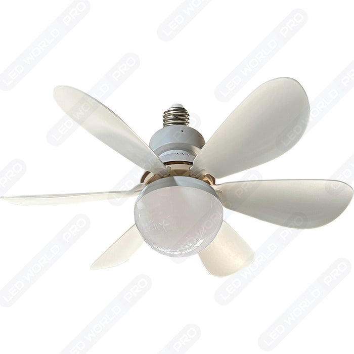 Pack de 2x Ventilateurs de plafond LED filaires - Série FRESH - 12 Watts - 960 Lumens - 80 Lumens/wattt - CCT (Couleur Changeante en Température) 3000k/4000k/6000k - IP20 - Angle 120° -  420mm de diamètre - Avec télécommande