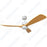 Ventilateur de plafond LED filaire - Série FRESH - Version BOIS - 18 Watts - 1440 Lumens - 80 Lumens/watt - CCT (Couleur Changeante en Température) 3000k/4000k/6000k - IP20 - Angle 120° -  122 x 4 cm - Modèle Blanc - Avec télécommande
