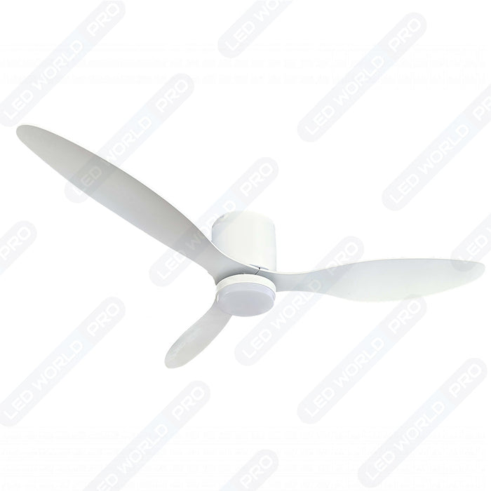 Ventilateur de plafond LED filaire - Série FRESH - 18 Watts - 1440 Lumens - 80 Lumens/watt - CCT (Couleur Changeante en Température) 3000k/4000k/6000k - IP20 - Angle 120° -  107 x 24 cm - Modèle Blanc - Avec télécommande