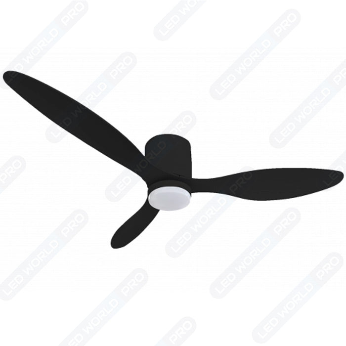 Ventilateur de plafond LED - Série FRESH - 18 Watts - 1440 Lumens - 80 Lumens/watt - CCT 3000k/4000k/6000k - IP20 - Angle 120° -  107 x 24 cm - Modèle Noir - Avec télécommande