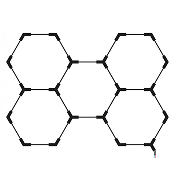 Lampe Hexagonale LED Filaire - Série HEXAGONE - 192 Watts - 23 040 Lumens - 120 Lumens/Watt - Angle 120° - IP20 - 229 x 158 cm - 6000k - Avec accessoires