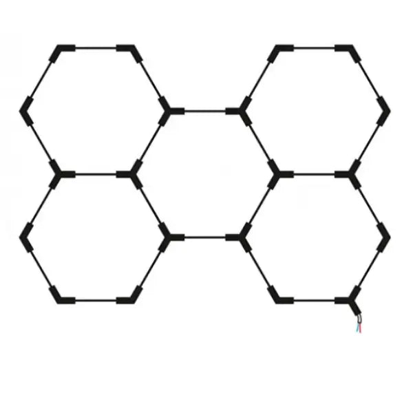 Lampe Hexagonale LED Filaire - Série HEXAGON - 192 Watts - 24 960 Lumens - 130 Lumens/Watt - Angle 150° - IP20 - 168 x 238 cm - 6500k - Avec accessoires
