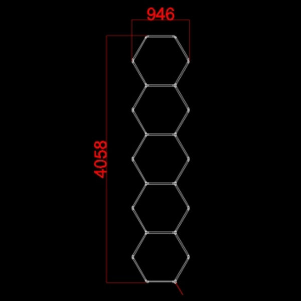 Lampe Hexagonale LED Filaire - Série HEXAGONE - 199 Watts - 23 880 Lumens - 120 Lumens/Watt - Angle 120° - IP20 - 229 x 158 cm - 6000k - Avec accessoires