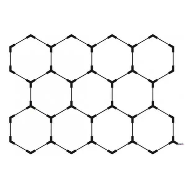 Lampe Hexagonale LED Filaire - Série HEXAGON - 368 Watts - 47 840 Lumens - 130 Lumens/Watt - Angle 150° - IP20 - 336 x 238 cm - 6500k - Avec accessoires