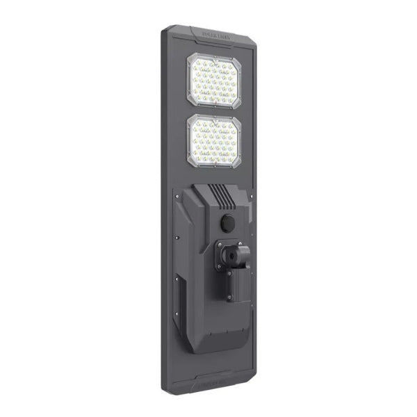 Lampe de rue solaire - Série STARSHIP ULTRA V2 - 9600 Lumens - 60 Watts - Couleur 6500K - Angle 150x70° - IP65 - Structure Aluminium - 1130 x 400 x 102 mm - Tube d'insertion 76mm - Régulateur MPPT - Garantie 2 ans