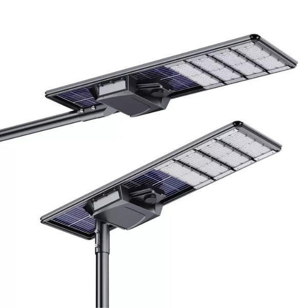 Lampe de rue solaire - Série STARSHIP ELITE - 24 000 Lumens - Angle 150x70° - IP65 - 179 x 45 x 9 cm - 3000k/4000k/6000k au choix - Structure ALUMINIUM - Tube d'insertion 76mm - Régulateur MPPT - Détecteur de mouvement - Télécommande - Garantie 3 ans