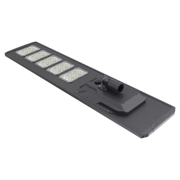 Lampe de rue solaire - Série STARSHIP ULTRA V2 - 19 200 Lumens - 120 Watts - Couleur 6500K - Angle 150x70° - IP65 - Structure Aluminium - 1830&nbsp;x 400 x 102 mm - Tube d'insertion 76mm - Régulateur MPPT - Garantie 2 ans