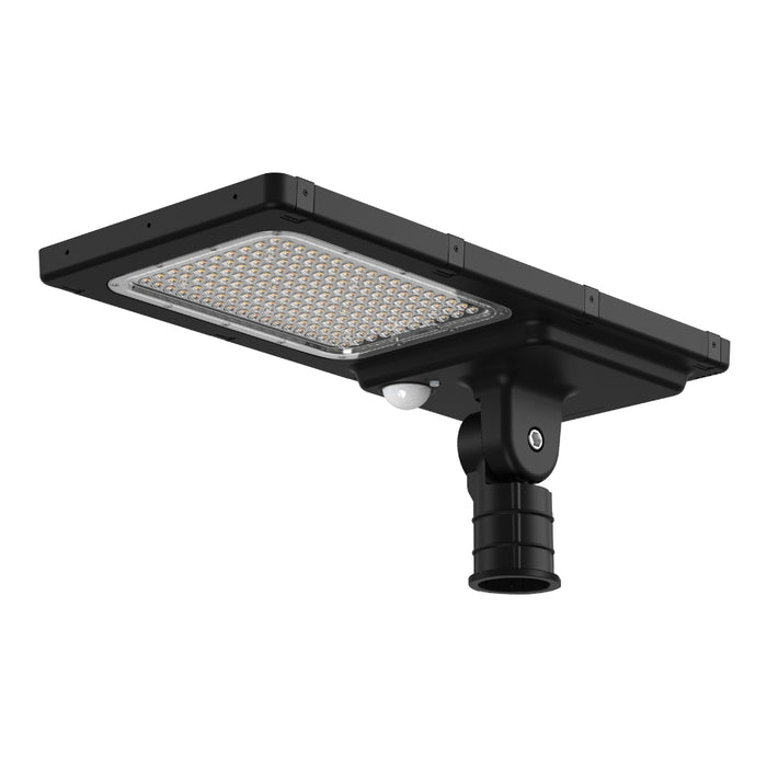 Lampadaire LED hybride - Série HYBRID V1 - Solaire & Filaire - 6600 Lumens - IP65 - Angle asymétrique 140ºx70° - CCT (6000k+4000k) - Avec détecteur de mouvement - Avec télécommande