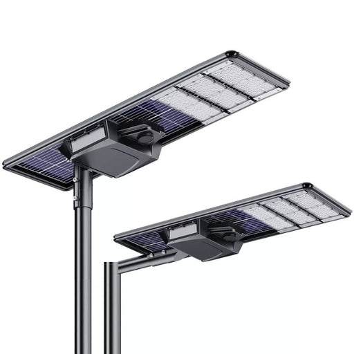 Lampe de rue solaire - Série STARSHIP ELITE - 19 200 Lumens - 120 Watts - Couleur 6500K - Angle 150x70° - IP65 - Structure Aluminium - 1682 x 445 x 86 mm - Tube d'insertion 76mm - Régulateur MPPT - Garantie 3 ans