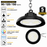 Lampe industrielle UFO - Série AVENIR V2 - Puissance ajustable 90/120/150 Watts - 31 500 Lumens - 210 Lumens/Watt - Angle 90° - IP65 - IK09 - 300 x 110 mm - 4000k / 5000k / 6000k au choix - Dimmable 1-10V - Transformateur PHILIPS - Garantie 5 ans