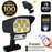 Projecteur LED solaire de sécurité - Série ILLUSION BLACK – Rendu lumineux 100 Watts - IP65 - 16 x 15 x 9 cm - 3 modes - Télécommande - Avec détecteur de mouvement – Fonction détection 0-100% - Avec capteur crépusculaire - 6000k