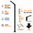 Lampe de rue / jardin filaire - Série MODERNA 50 - 50 Watts - 7000 Lumens - 140 Lumens/Watt - Angle 140° - IP65 - Hauteur 3,5 mètres - 350 x 65 x 12 cm - 4000K - Avec trappe - Base de fondation et rallonge 1 mètre en option
