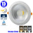 Spot LED COB encastrable intérieur rond - Filaire - 15 Watts - 1200 Lumens - 80 Lumens/Watt - Angle 145° - IP20 - Dimensions 168 x 73 mm - Découpe 155 mm - 2700K/4500K/6000K au choix - Certifié TUV