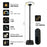 Lampe de jardin et parking solaire - Série OVNI MOBILE - CCT (Couleur Changeante en Température) - 500 Watts - 1800 Lumens - IP65 - Angle 120° - Lampe 45 x 11 cm -  Capteur de mouvement - Capteur crépusculaire - Avec Télécommande - Mât 2,5 mètres inclus