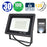 Projecteur LED filaire - Série PAD - 30 Watts - 3000 Lumens - 100 Lumens/Watt - Angle 120° - IP66 - 15 x 10 x 3 cm - Modèle noir - 6000k