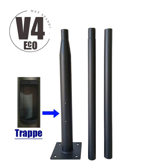 Pack lampadaire filaire complet 3 mètres : Lampe jardin / Parking - Série OVALI UFO - 120 Watts - 14 400 Lumens - CCT + Mât STANDARD - 3 mètres au choix (Série STANDARD V1 EVO ou V4 ECO avec trappe) + Adaptateur simple 60/80mm