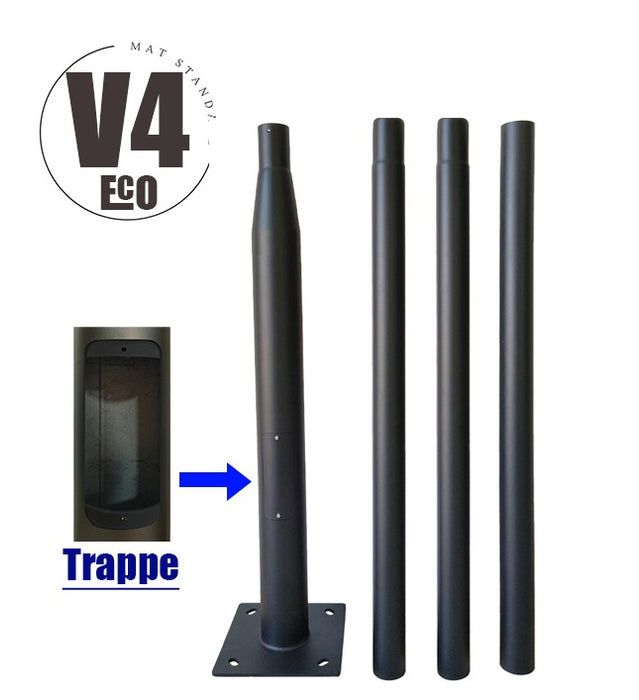 Pack lampadaire filaire complet 4 mètres : Lampe jardin / Parking - Série OVALI UFO - 120 Watts - 14 400 Lumens - CCT + Mât STANDARD - 4 mètres au choix (Série STANDARD V1 EVO ou V4 ECO avec trappe) + Adaptateur simple 60/80mm