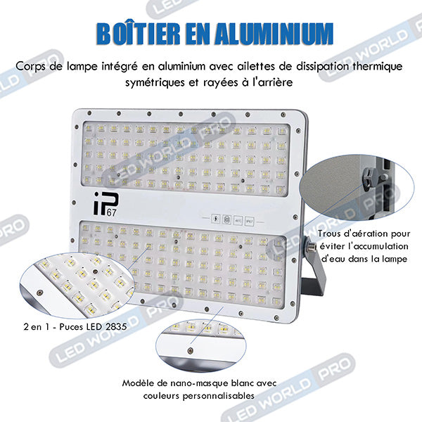 DERNIER DU STOCK : Projecteur LED filaire - Série ELITE - 400 Watts - 48 000 Lumens - 120 Lumens / Watt -  Angle 140x70° - IP67 - Protection à l'impact IK08 - 42 x 32 x 4 cm - Couleur 6000k