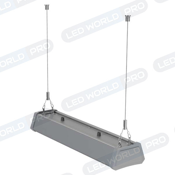 Pack de 4x Lampes industrielles linéaires - Série LINEAR ULTRA - 100 Watts - 14000 Lumens - 140 Lumens/watt - Angle 90°  - Dimmable - IP44 -  491 x 129 x 70 mm - 5000K