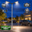 Pack lampadaire filaire complet double tête 3/4/5/6 mètres au choix : 2x Lampadaires LED filaires Série FLEX V4 + Mât STANDARD V4 EVO - Entraxe des trous 200mm - Noir ou Gris + Adaptateur en ligne ou perpendiculaire 80/60mm