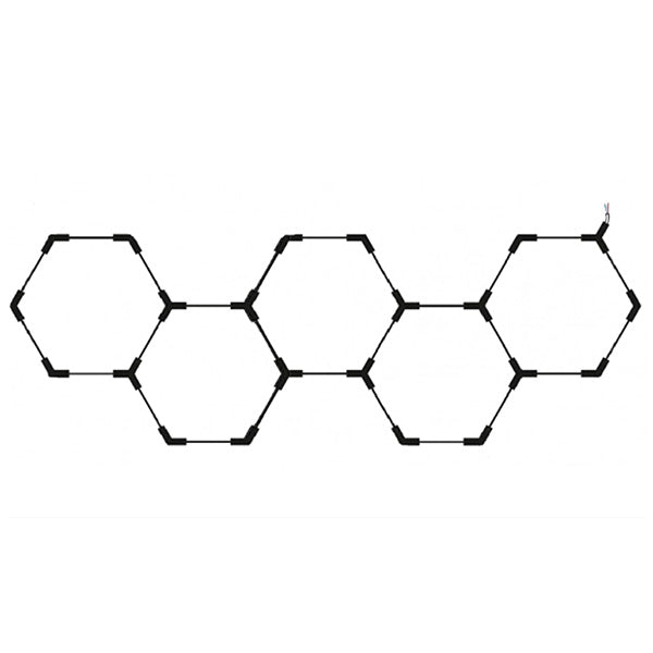 Lampe Hexagonale LED Filaire - Série HEXAGONE - 203 Watts - 24 360 Lumens - 120 Lumens/Watt - Angle 120° - IP20 - 374 x 123 cm - 6000k - Avec accessoires