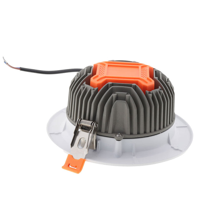 Spot LED COB encastrable intérieur rond - Filaire - 15 Watts - 1200 Lumens - 80 Lumens/Watt - Angle 145° - IP20 - Dimensions 168 x 73 mm - Découpe 155 mm - 2700K/4500K/6000K au choix - Certifié TUV