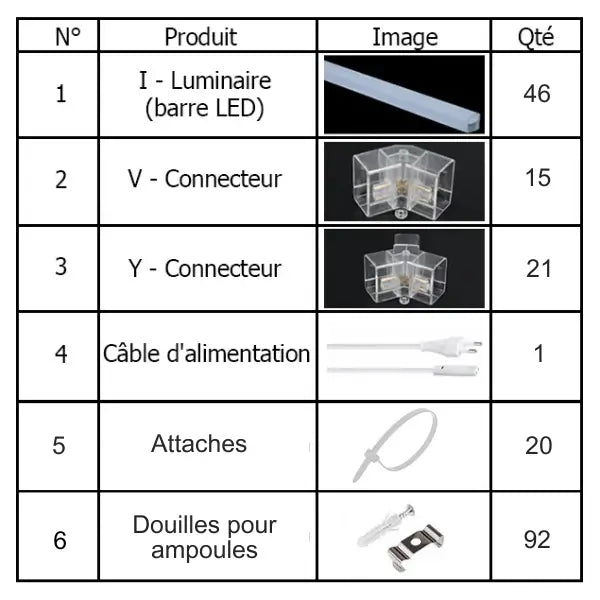 Lampe Hexagonale LED Filaire - Série HEXAGON - 368 Watts - 47 840 Lumens - 130 Lumens/Watt - Angle 150° - IP20 - 336 x 238 cm - 6500k - Avec accessoires