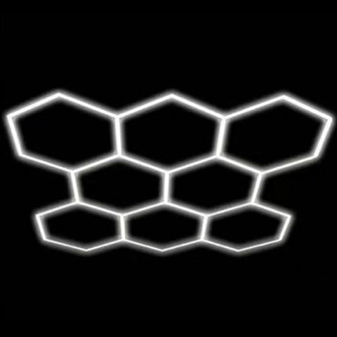 Lampe Hexagonale LED Filaire - Série HEXAGONE - 280 Watts - 33 600 Lumens - 120 Lumens/Watt - Angle 120° - IP20 - 229 x 237 cm - 6000k - Avec accessoires