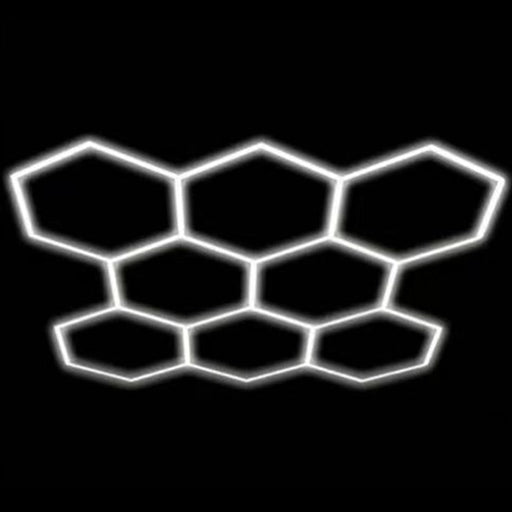 Lampe Hexagonale LED Filaire - Série HEXAGONE - 280 Watts - 33 600 Lumens - 120 Lumens/Watt - Angle 120° - IP20 - 229 x 237 cm - 6000k - Avec accessoires