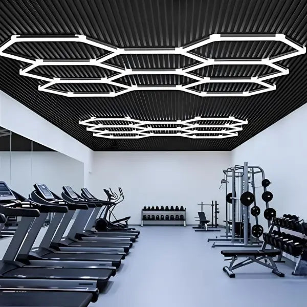 Lampe Hexagonale LED Filaire - Série HEXAGON - 280 Watts - 36 400 Lumens - 130 Lumens/Watt - Angle 150° - IP20 - 252 x 238 cm - 6500k - Avec accessoires