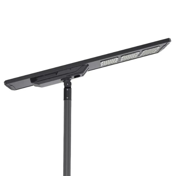 Lampe de rue solaire - Série STARSHIP ULTRA V2 - 12 800 Lumens - 80 Watts - Couleur 6500K - Angle 150x70° - IP65 - Structure Aluminium - 1440 x 400 x 102 mm - Tube d'insertion 76mm - Régulateur MPPT - Garantie 2 ans