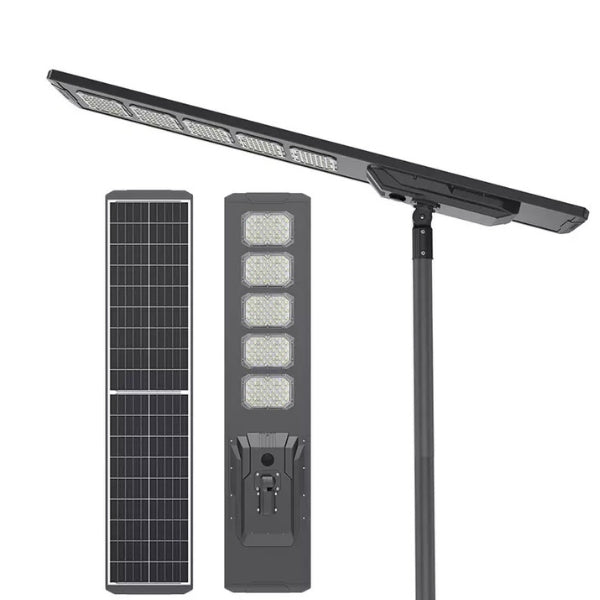 Lampe de rue solaire - Série STARSHIP ULTRA V2 - 19 200 Lumens - 120 Watts - Couleur 6500K - Angle 150x70° - IP65 - Structure Aluminium - 1830&nbsp;x 400 x 102 mm - Tube d'insertion 76mm - Régulateur MPPT - Garantie 2 ans