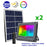 Pack de 2x Projecteurs LED solaires - Série WARRIOR RGBW (Multicolores + Blanc) - 300 Watts - Angle 120° - Lampe 34 x 27 x 8 cm - IP67 - Avec télécommande - Avec capteur crépusculaire