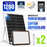Pack de 2x Projecteurs LED solaires - Série PERFORMANCE V2 - 1200 Watts - 6000 Lumens - Angle 90° - IP65 - Lampe 30 x 23 x 4 cm - Avec télécommande - Capteur crépusculaire - 6000k