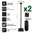 Pack de 2x Lampes de jardin et parking solaires - Série OVNI MOBILE - CCT - 500 Watts - 1800 Lumens - IP65 - Angle 120° - Lampe 45 x 11 cm -  Capteur de mouvement - Capteur crépusculaire - Avec Télécommande - Mât 2,5 mètres inclus