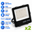 Pack de 2x Projecteurs LED Filaires - Série PAD V2 - 100 Watts - 15 000 Lumens - 150 Lumens/Watt - Angle 90° - IP66 - 29 x 28 x 5 cm - Transformateur Philips - 3000k/4000k/5000k/6000k au choix - Garantie 5 ans